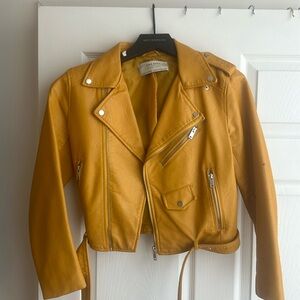Zara leather jacket cropped